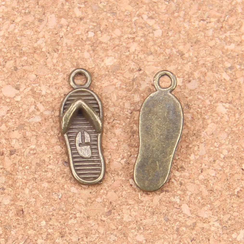 89 pièces Antique argent plaqué Bronze tongs pantoufle pendentif à breloques collier à faire soi-même Bracelet résultats de Bracelet 21 8mm232a