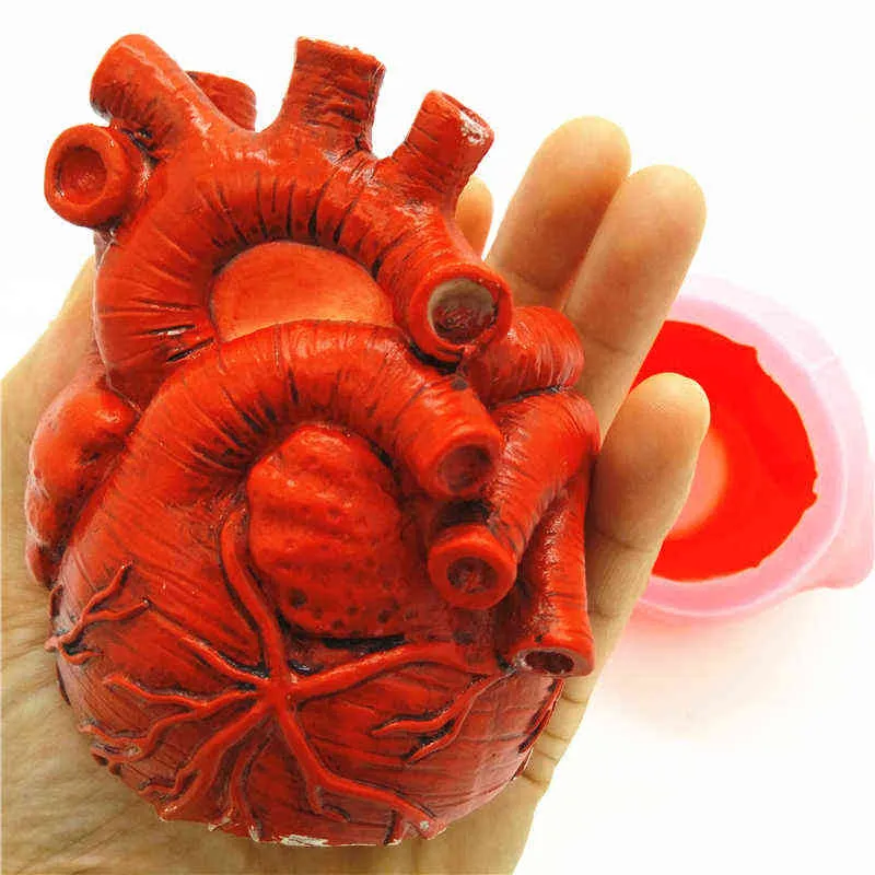 Heart flower pot silicone mold handmade diy production plaster mold resin chocolate candle food grade baking mold 220117230z