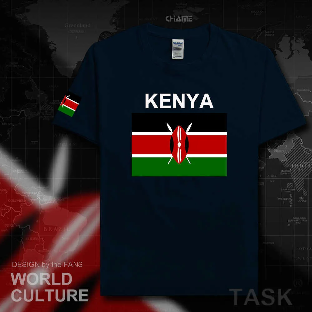 République du Kenya Kenyan hommes t-shirt maillots nation équipe t-shirt 100% coton t-shirt vêtements de sport t-shirts pays drapeau KEN X0621