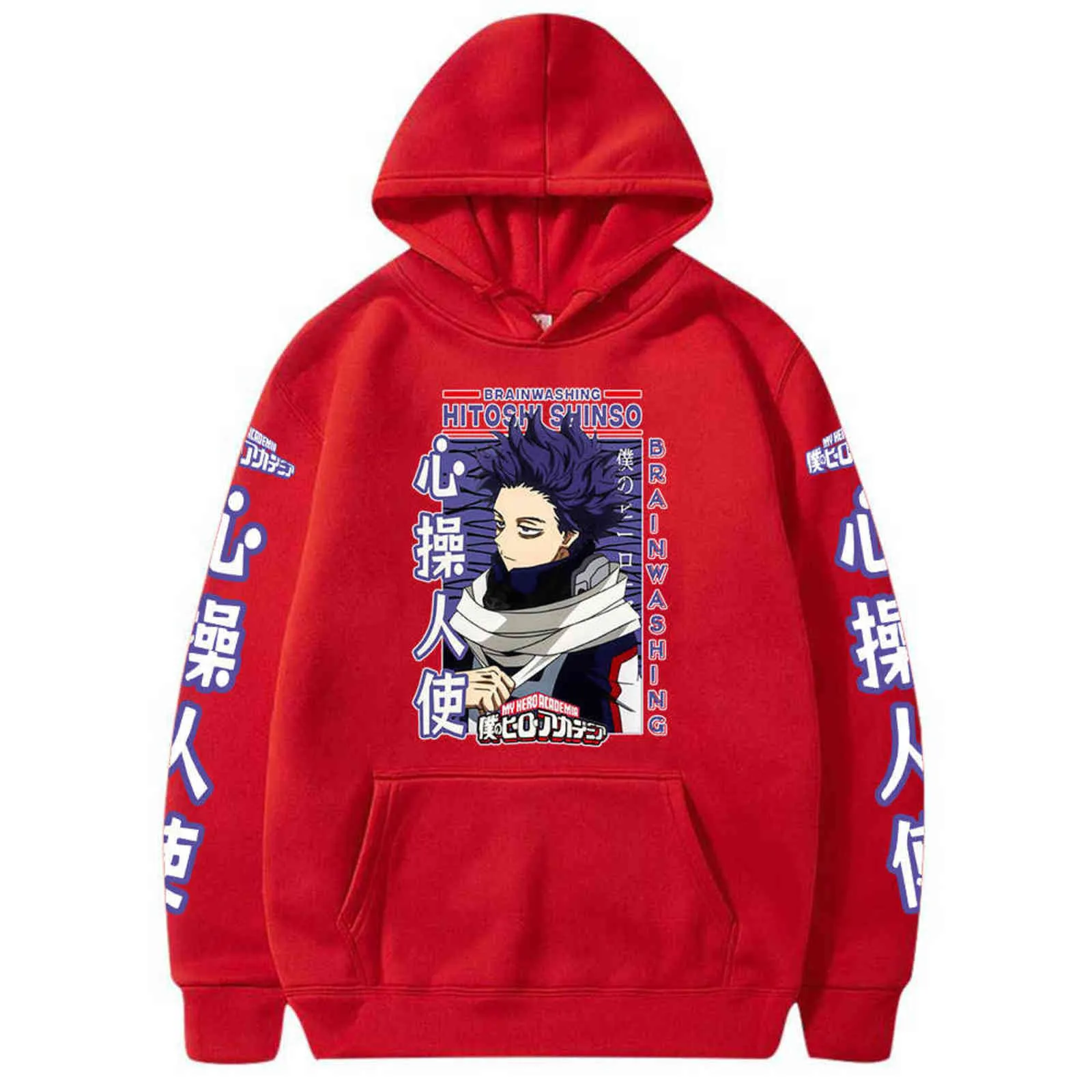 Anime My Hero Academia Felpe con cappuccio Hitoshi Shinso Felpe Cosy Top Pullover Sudadera Felpa Moletom Y1109