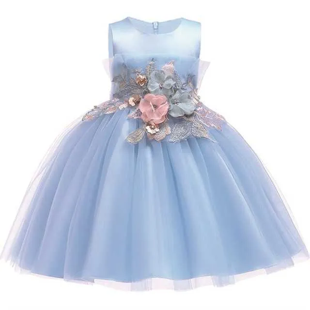 2019 robe de bal élégante robe de soirée formelle robe de mariée fille princesse robe de fleur enfants vêtements de fête de mariage pour fille vêtements Q0716
