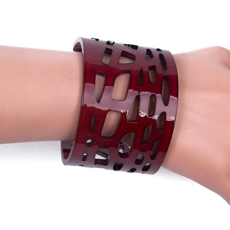 Bracelets/bracelets ouverts de haute qualité pour femmes, bracelets indiens en résine acrylique avec breloques de styliste pour filles Q0719