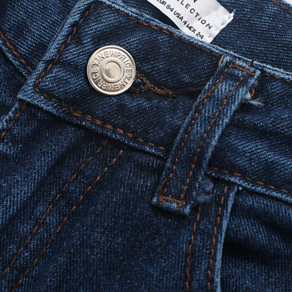 Kobieta Dżinsy Wysokiej talii Ubrania Denim Odzież Navy Blue Streetwear Vintage Quality Moda Harajuku Proste spodnie 210531