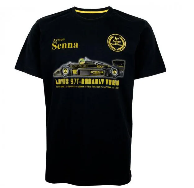 F1 Formula One Moto polyester à séchage rapide T-shirt à manches courtes 2013 Lotus Lotus Kimi Raikkonen combinaison de course col rond Tee 252g