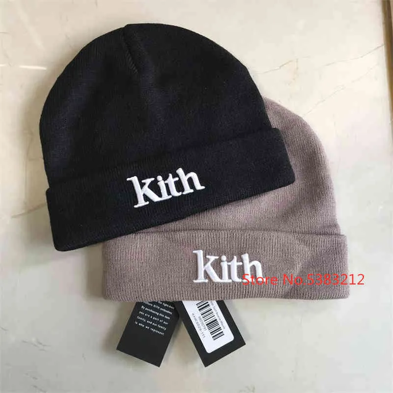 Serif Beanie Kith осень зимние шляпы для мужчин женские женские женские акриловые капюшоны черепа вязаные хип-хоп повседневные черепочки на открытом воздухе 1F8Z9 {категория}