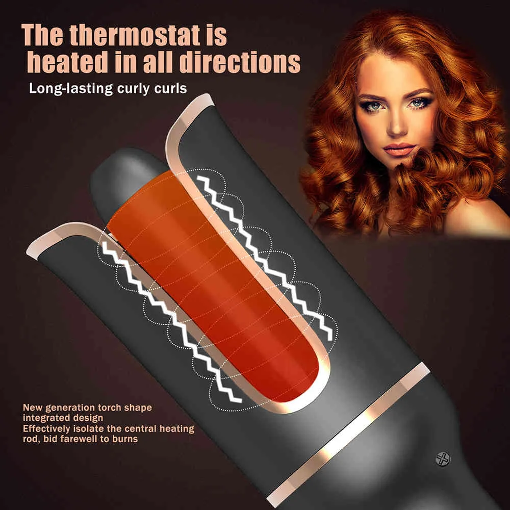 Professional Iron Automatic Rotating Wand Bar For Corrugation Curling Irons Hair Curler Wave Styling Tools