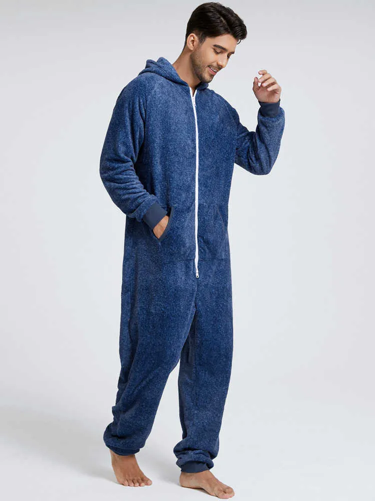 Pijama erkek kapüşonlu kalın çift taraflı polar kamuflaj vücut elbise ev telleri pijama
