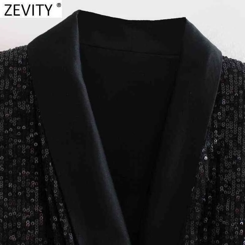 ZEVITY nouvelles femmes élégant Patcdhwork à lacets paillettes mince Mini robe bureau dame Chic à manches longues Kimono fête robes DS9209 Y1204