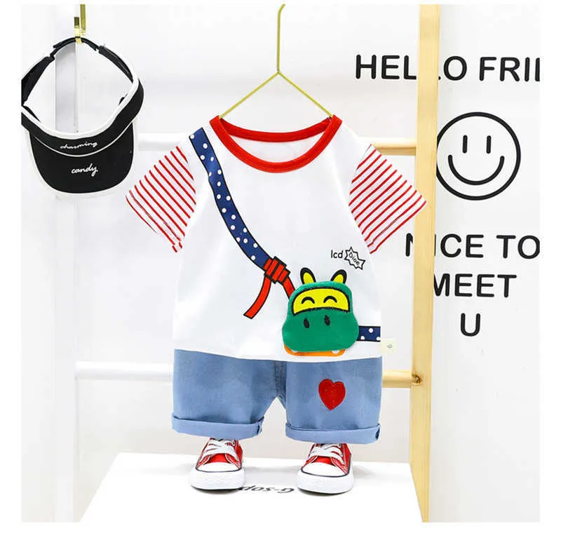 0-5 Jahre Sommer Mädchen Kleidung Set Lässige Mode Cartoon Aktives T-Shirt + Pant Kind Kinder Baby Kleinkind 210615