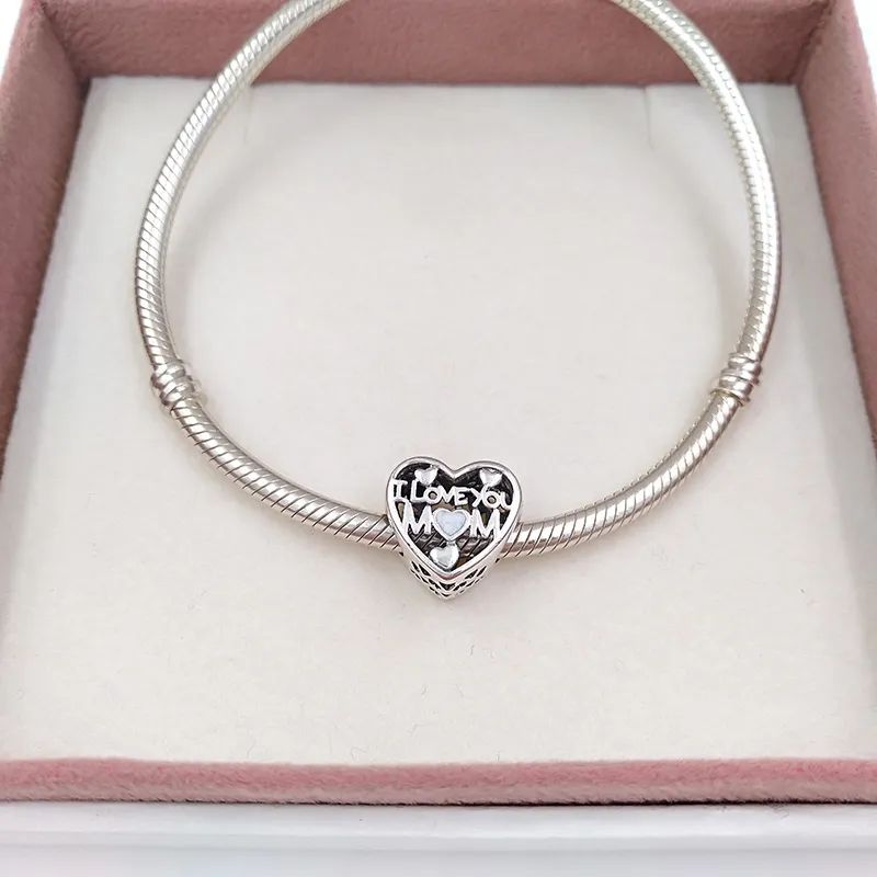 bedels voor het maken van sieraden kits Love for Mother pandora 925 zilveren initiële armbanden vrouwen love bangle ketting kraal hanger hart ketting moederdag geschenken 792067EN23