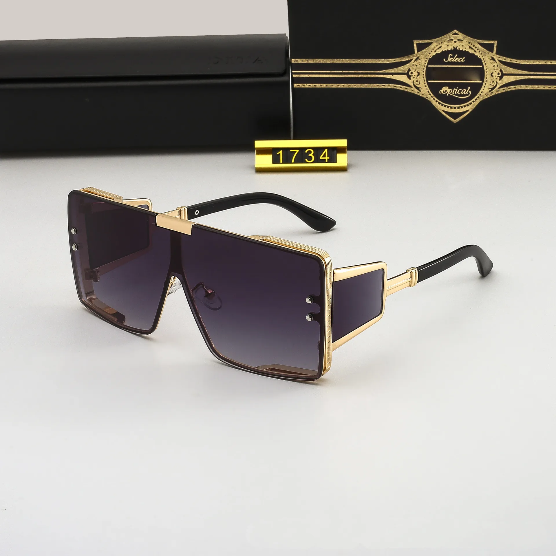 Fashion DA Sunglasses High Quality Designer 1734 Man Woman Casual Glasses Brand Sun Lenses Personality Eyewear With original box2780