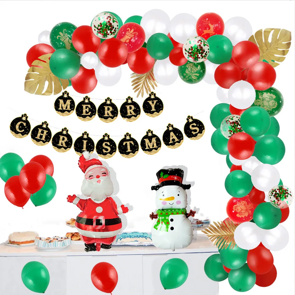100 st god jul ballong set dekoration födelsedag globos party happy navidad för hem xmas nyår 2021 t200909