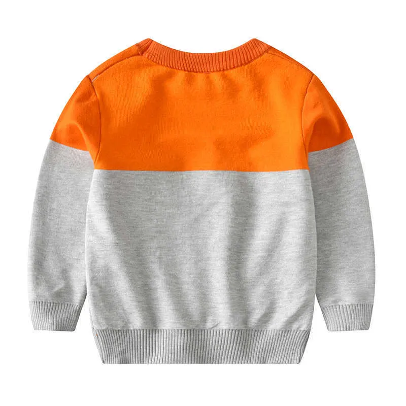 Winter Baby / Toddler Bear Estampado Contraste de color Suéter de manga larga para Niños Niño 210528