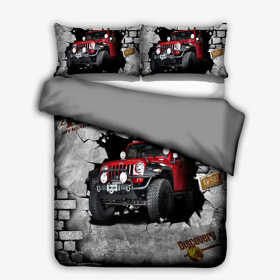 Sports Car Motorcycle Bedding Set Printed 3D Duvet Cover Linen Children Bed Cover Set Edredones De Cama Custom NO Bedsheet Set 210309