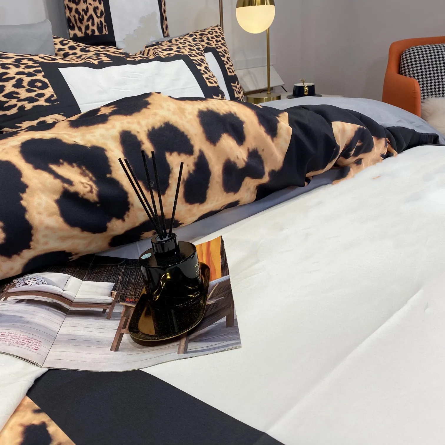 Ensembles de literie design lettre imprimée reine roi taille housse de couette drap de lit avec taies d'oreiller mode luxe couette209t