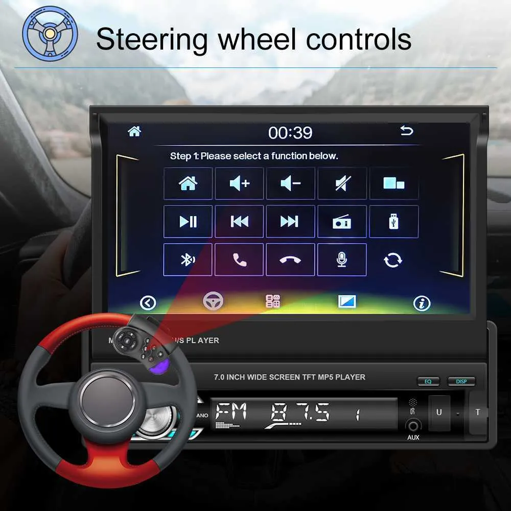 2 Din Autoradio Apple Carplay Android Auto Stereo Receiver Touchscreen MP5 Multimedia Player Bildschirm AHD Autoradio