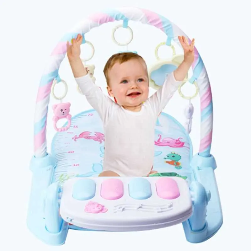 bébé gymnases jouer tapis pédale piano lumière jouet musical activité coup de pied coussin de remise en forme pour les filles nées garçons 210724