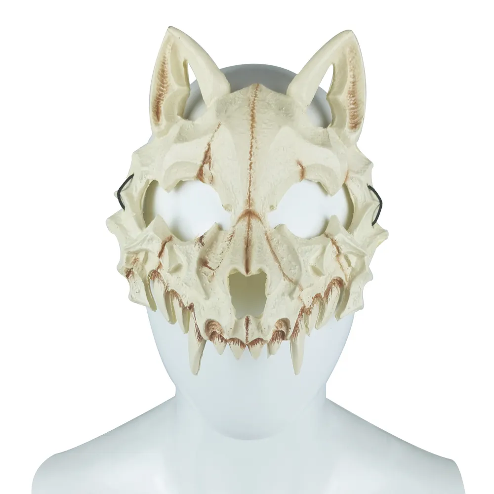 Cat Joker Halloween Carnival Adulti Cosplay Soft Pu Foam Wolf Tiger Animal Skull Mask