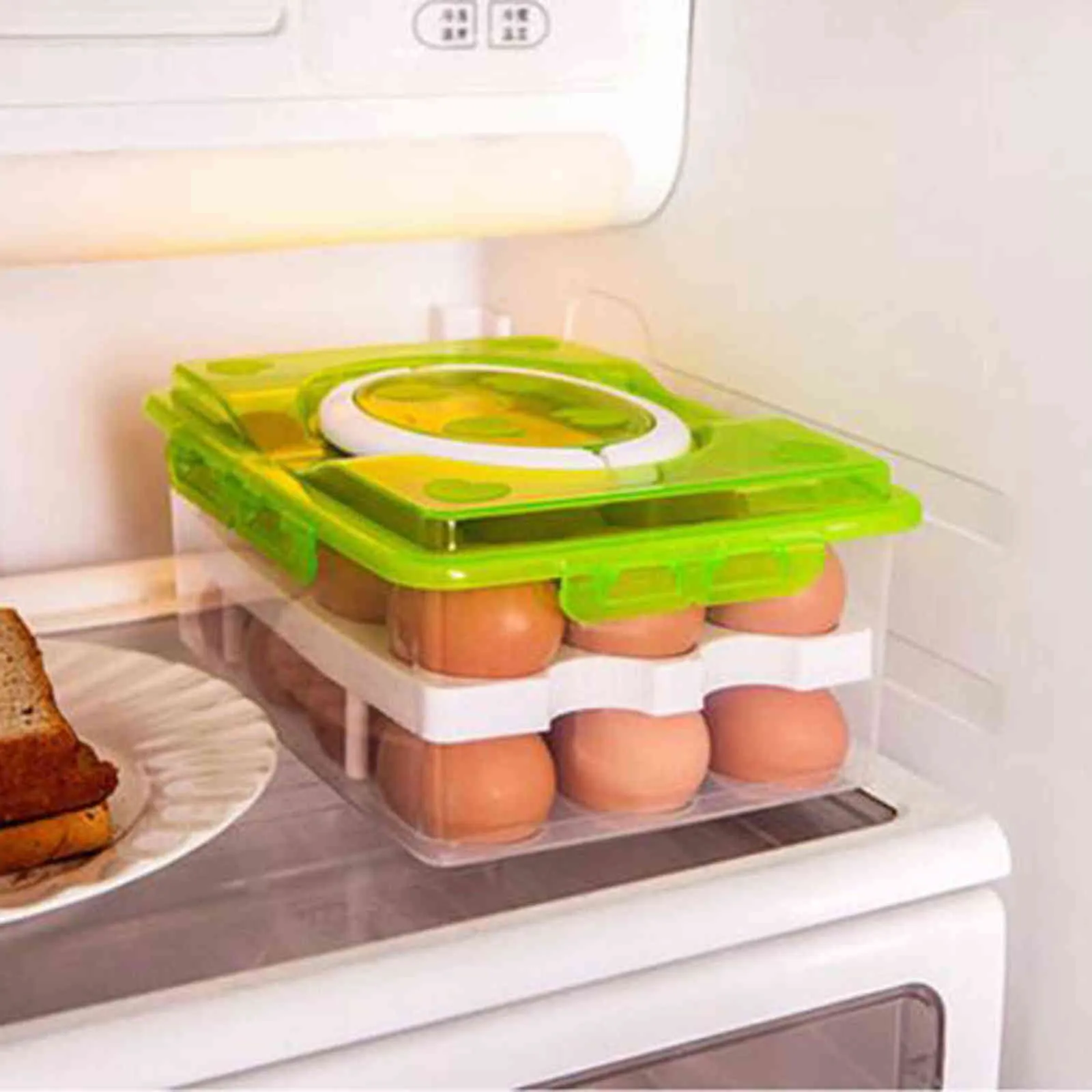 Mutfak Yumurta Tutucu Yumurta Saklama Kutusu 24 Delik Taşınabilir Plastik Yumurta Organizatör Açık Piknik Buzdolabı Depolama Kartonları 211102