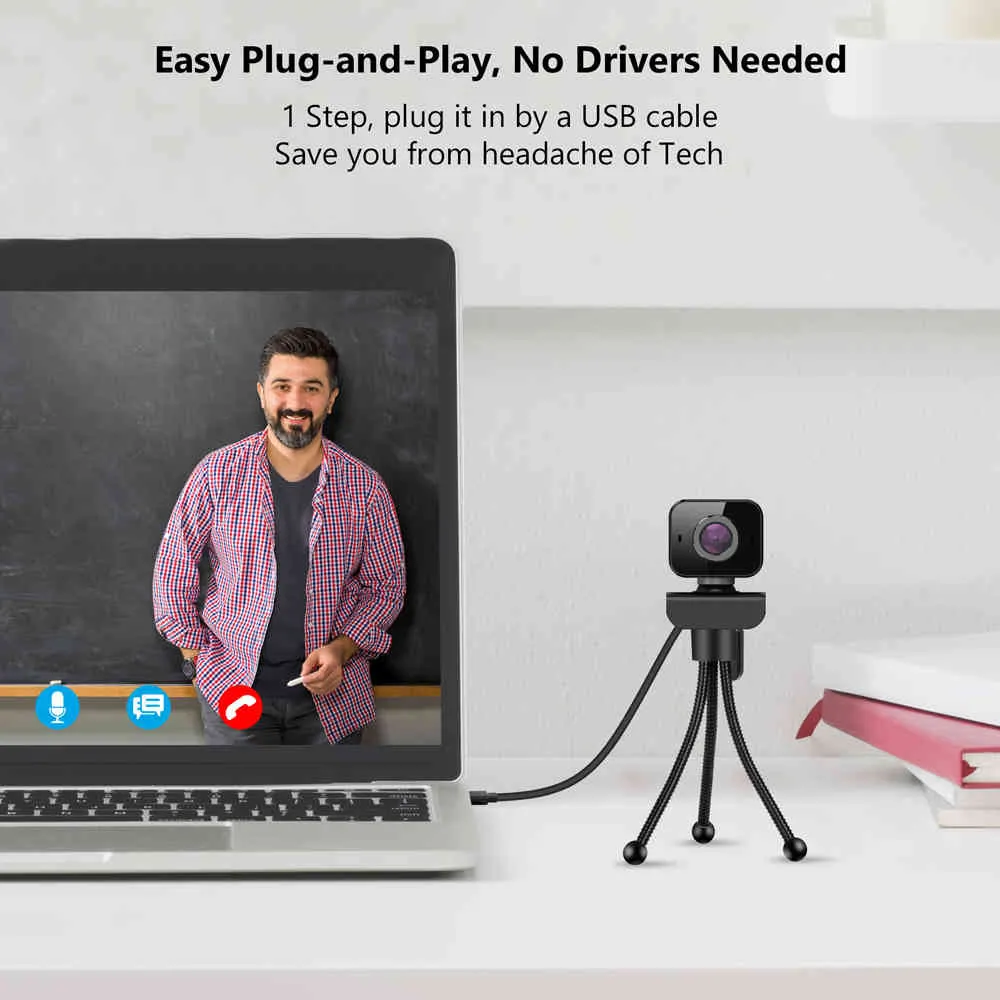 HD 1080P WebCam компьютерная веб-камера веб-камера с микрофоном Rotatable USB мини-камеры Live широковещатель видео вызова конференции работы