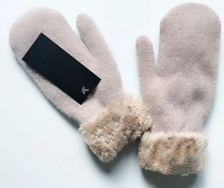 温かい女性の冬の革の手袋とウールタッチスクリーンレックスラビットファーハンバージョンサイクリングアンチコールドシープスキンmittens229l