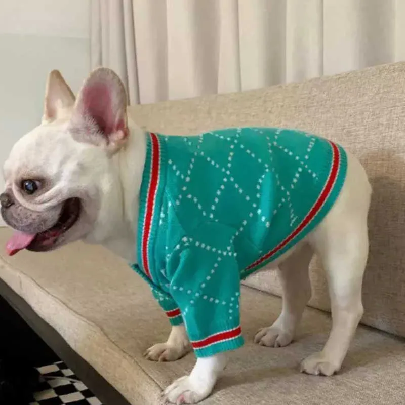 Moda Unisex Pies Winter Clothing Cat Kamizelka Sweter Projektanci List Pet Supply Odzież dla szczeniaka z bluzami g