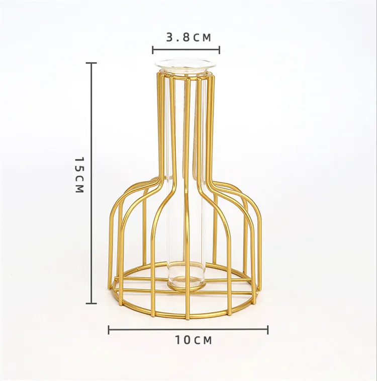 Décor à la maison Art fer fleurs Vase métal porte-plante moderne solide Styles nordiques fer Vase maison Art jardin décor 210310