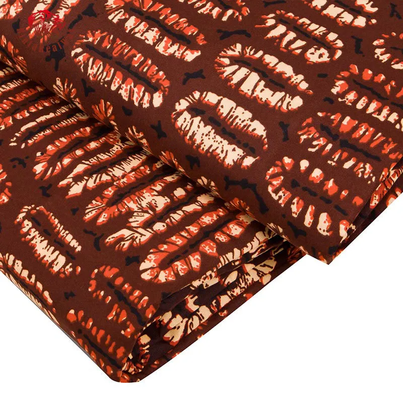 6 yards koffie achtergrond Ankara Bint Bearwax hoge kwaliteit polyester materiaal Afrikaanse stoffen partij FP6397