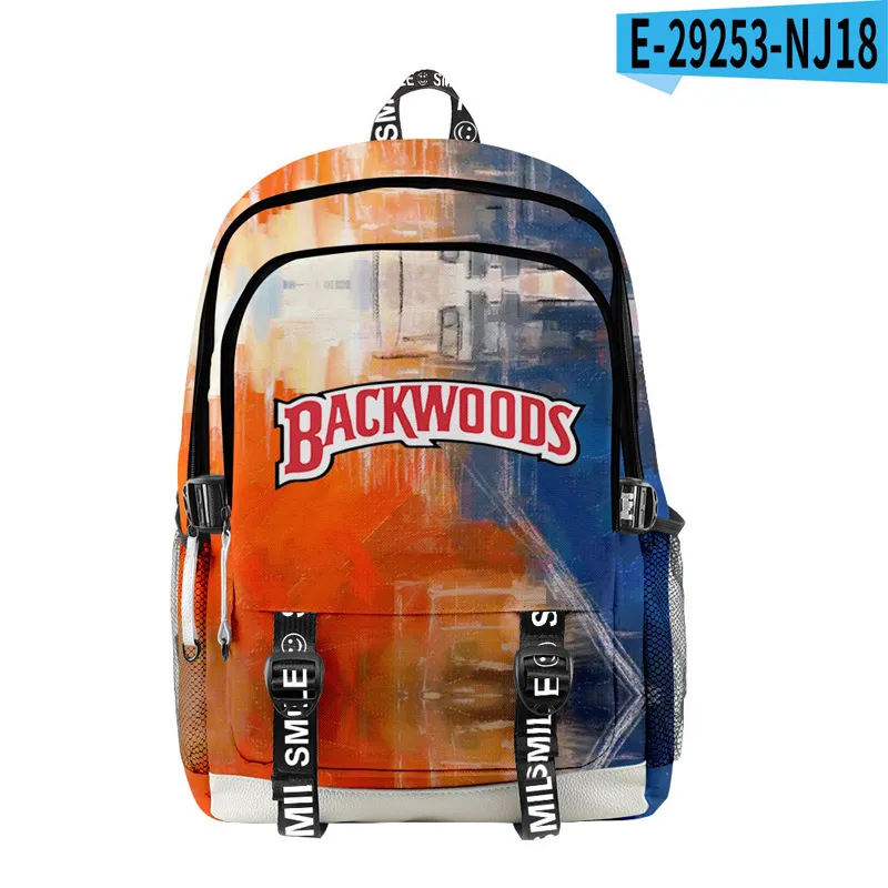 13 styles backwoods cigare 3d encre peinture sac à dos pour hommes garçons ordinateur portable 2 sangles de voyage sacs d'écoles sacs d'écoles1769743