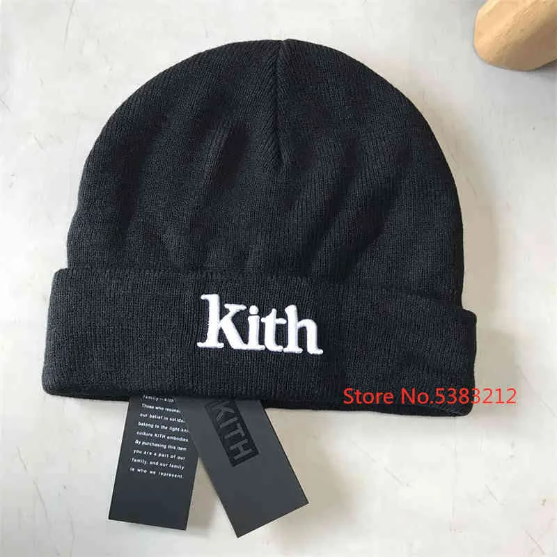 Kith Serif Beanie Autumn Winter Hats for Men for Men ledasies Acrylic Cuffhed Skull Cap編みヒップホップカジュアルスカリーAutdoorH2Wocat5832221