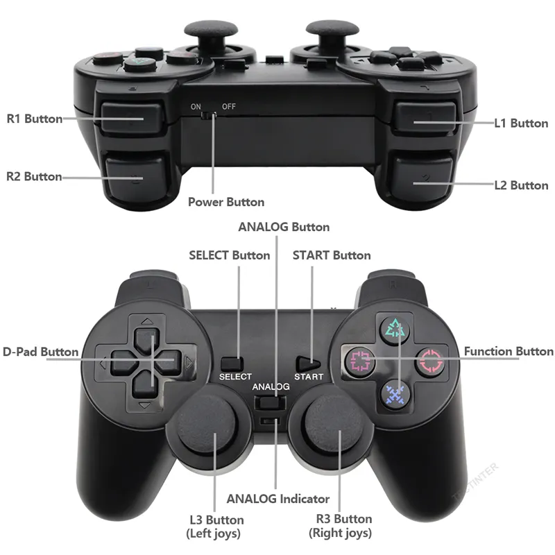 För Sony PS2 Wireless Controller Transparent Clear Gamepad för Sony PlayStation 2 Joystick 24G Controle Support Bluetooth7514991