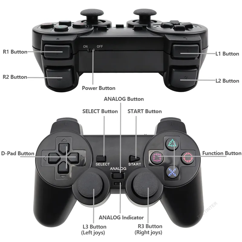 Sony PS2用ワイヤレスコントローラー透明なクリアゲームパッドSony PlayStation 2 Joystick 24G ControleサポートBluetooth7874793