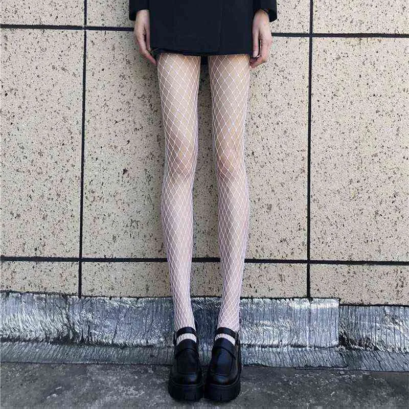 Puimentiua sexy fishnet meias oco out mulher meias transparentes sexy joelho alto meias kawaii long socks estilo coreano gótico y1119