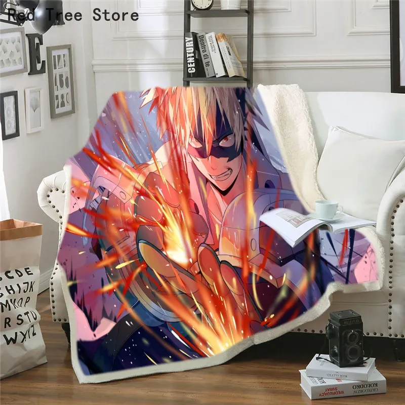 Mój bohater ACADEMIA Collage Anime 3D Fleece rzuca kocowe rozmyte ciepłe rzuca wiosna zima sofa kanapa przenośna pluszowa pokrywa koc