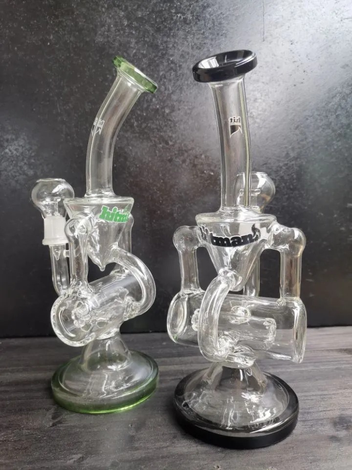Glass oil rig recycler bong glass smoking water pipe oil burner joint size 14.4mm zeusart shop selling