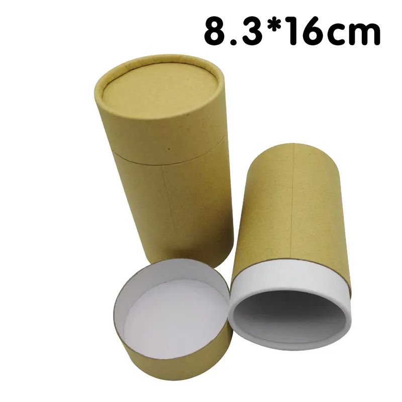4 Storlek Rund Tea Förpackning Tube Wrapping Förpackning Partihandel Kraft Kaffepapper Rör Oljemålning Cylinder