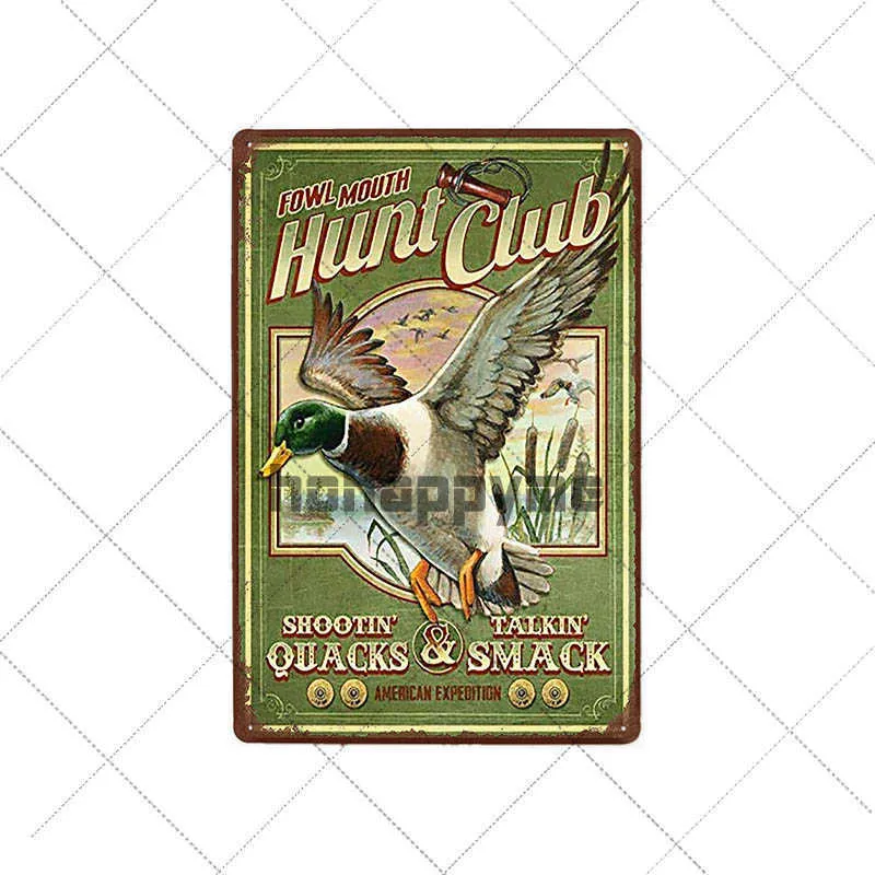 Retro Hunting Tin Sign Vintage Metal Plaque Hunt Wall Decorative Coffee Bar Pub Club Decoration Home Decor 20x30cm Q07234730680