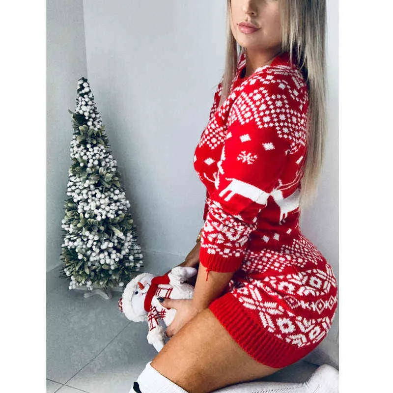 Kerst Trui Vrouwen Kerstherten Warm Gebreide Lange Mouw Trui Jumper Top Winter Herfst Pullovers Plus Size 2111103