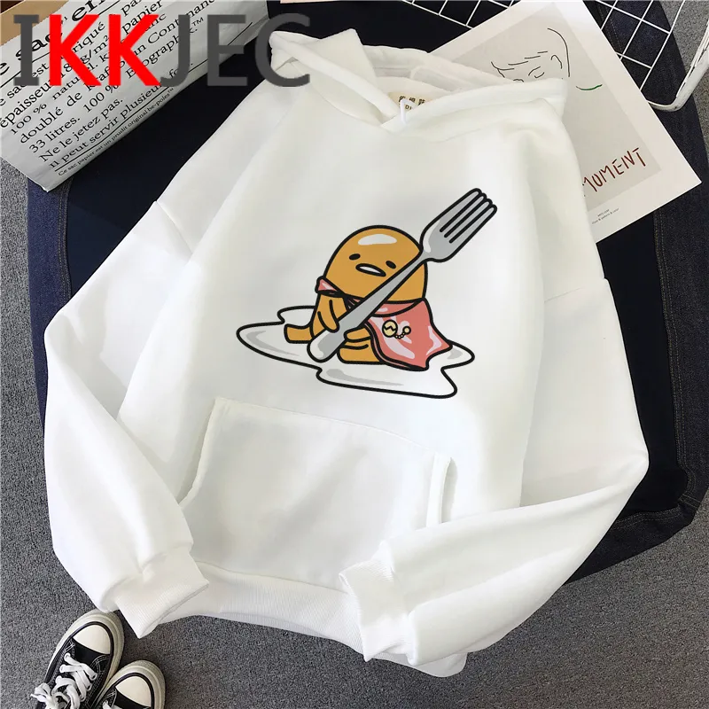 Japońskie anime gudetama słodkie śmieszne bluzy kreskówkowe kobiety kawaii jaja graficzna druk streetwear bluza Harajuku Hoody Kobieta Y205430746