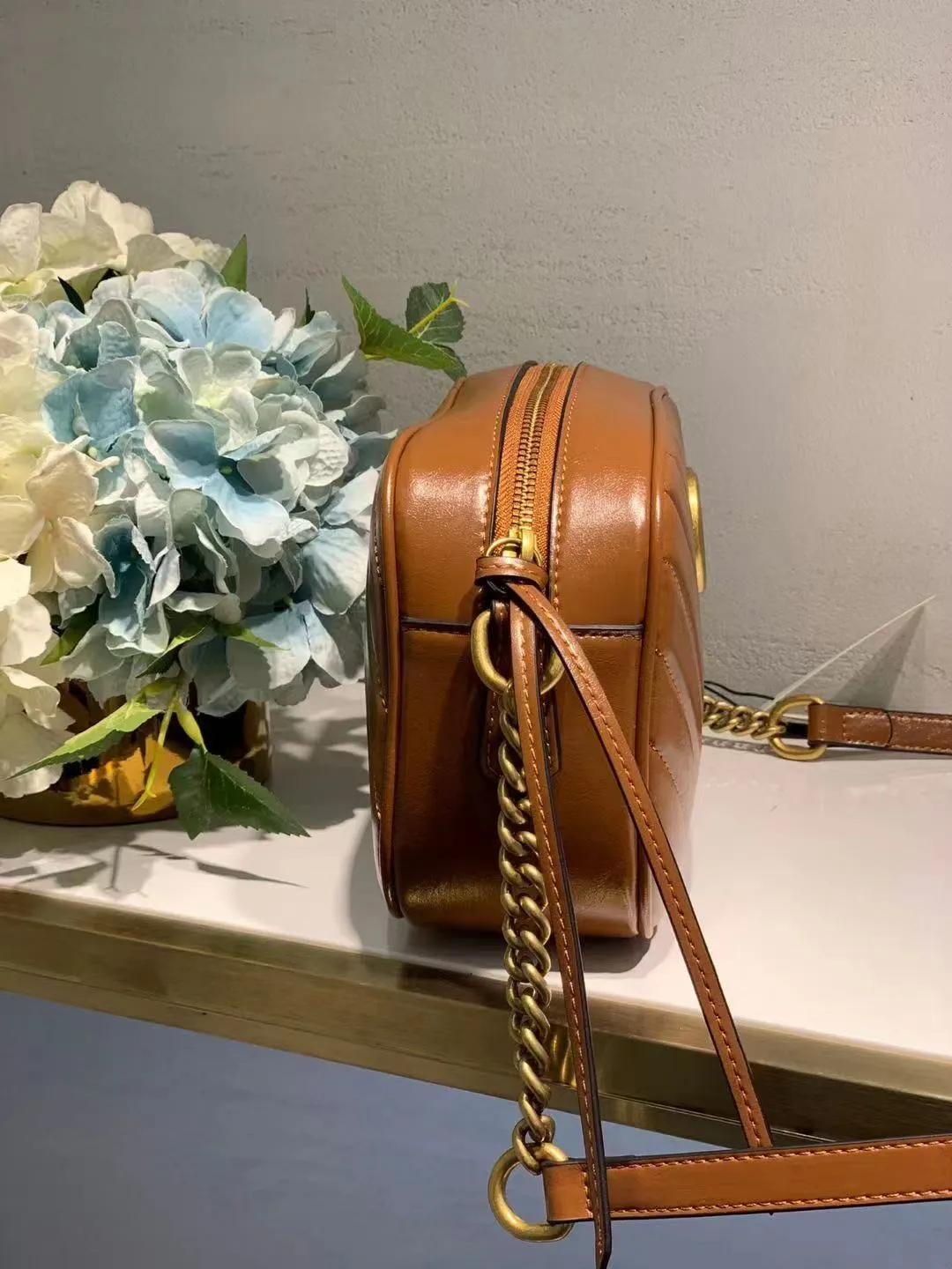 Dicky0750 portafoglio monospalla borsa a tracolla in pelle di vacchetta catena a forma di cuore moda presbiopia cena designer borsa in pelle di alta qualità240L
