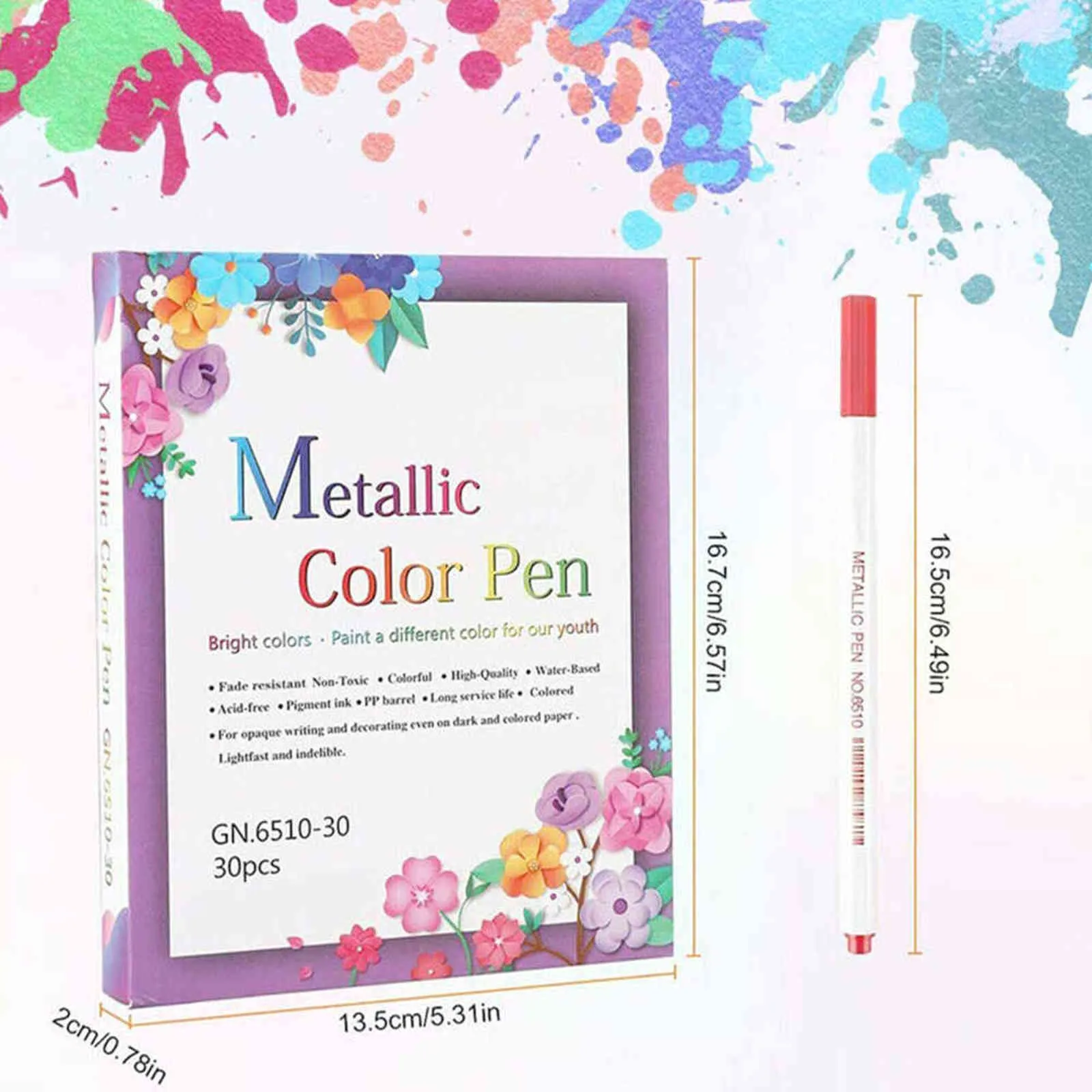 30 sztuk / zestaw kolorów akrylowych marker farby Pens stałe dla kamiennej szklanej karty Dokonywanie metalowej tkaniny Art School School Supplies 211104