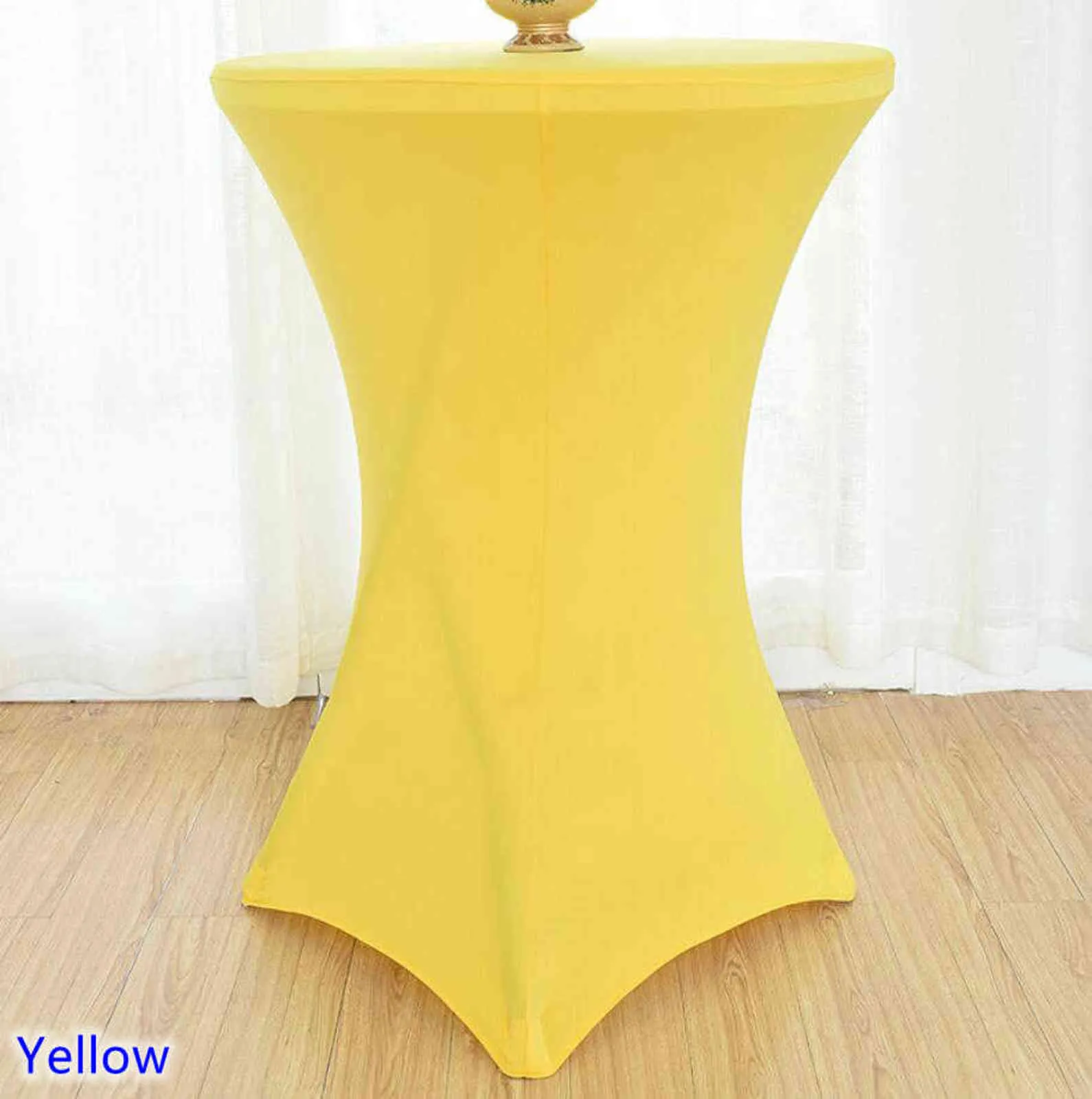 22 Colours Wedding Table Cover Spandex Cocktail Cloth Lycra High Bar Linen Banquet el Party Decoration 211103