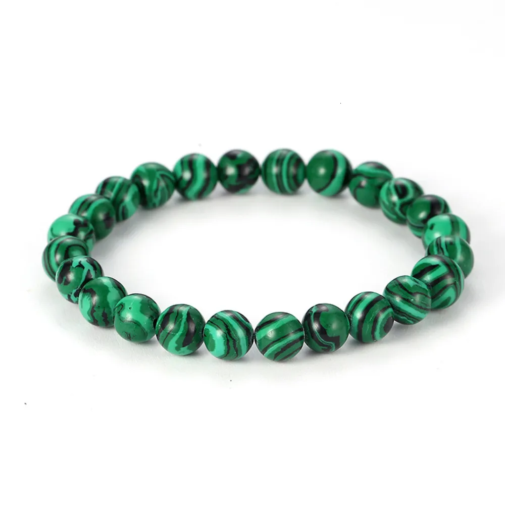 Popularny niebieski Malachite 6 8 10 12 14 mm Men039s i Women039s Moda elastyczna bransoletka4107151