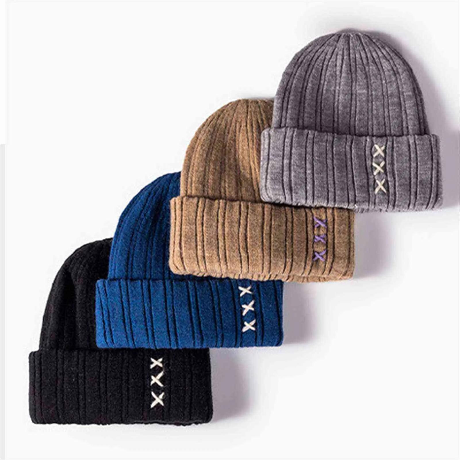 Unisex moda casual cappello di lana inverno addensare caldo all'aperto lavorato a maglia autunno berretto femminile berretto più caldo berretto da donna berretto casual Y21111
