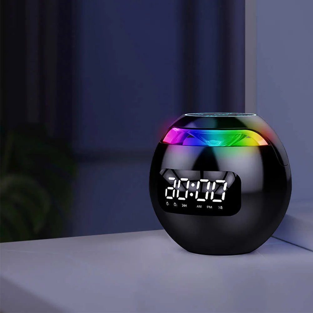 G90 Smart Wecker LED Digitaler Bluetooth-Lautsprecher 5.0 FM-Radio Buntes Licht TF-Karte MP3-Musikwiedergabe 210804
