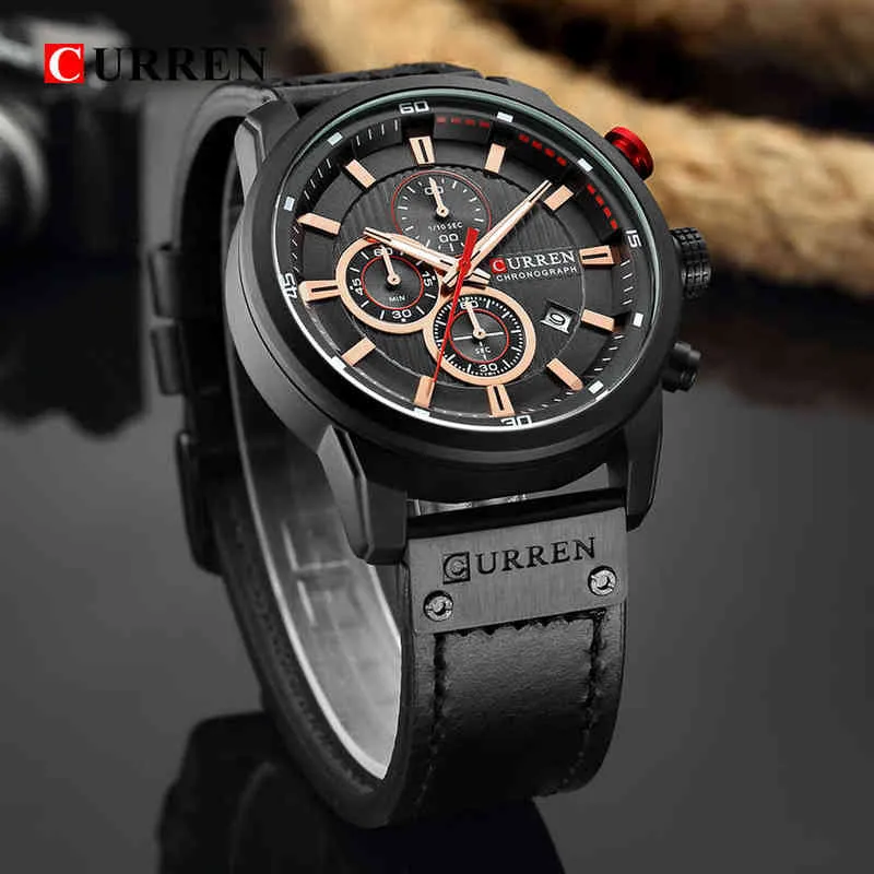 CURREN Mode Datum Quartz Mannen Horloges Topmerk Luxe Mannelijke Klok Chronograaf Sport Heren Polshorloge Hodinky Relogio Masculino 22239Y