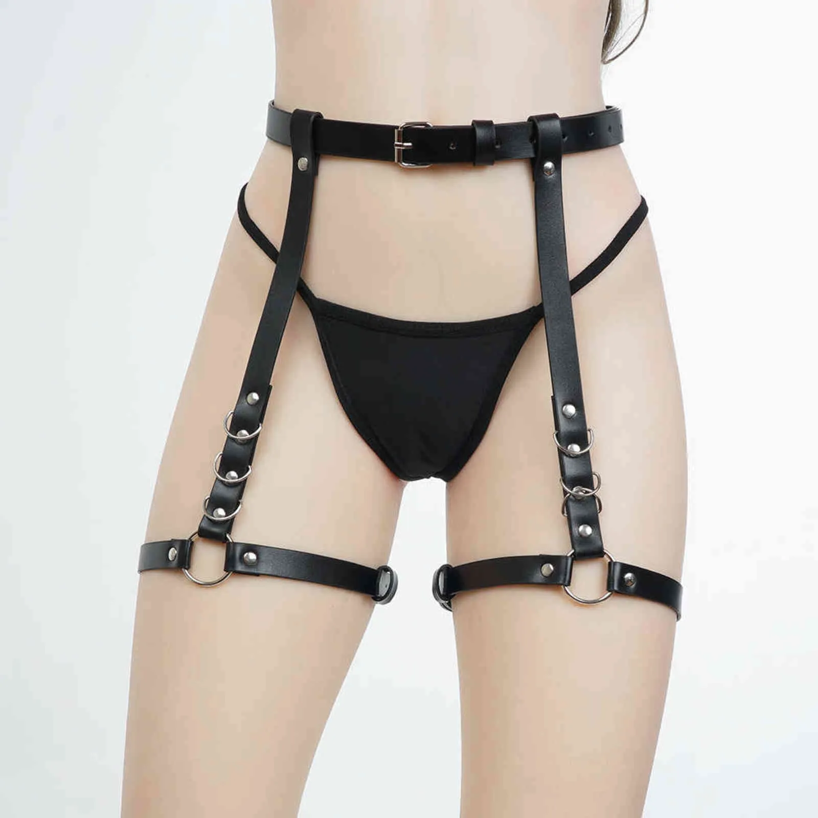 NXY sexy set Women Garter Belt Harness Belts Stockings Erotic Underwear Sexy Lingerie Bondage PU Leather Leg Strap Lady Suspender BDSM GN017 1127