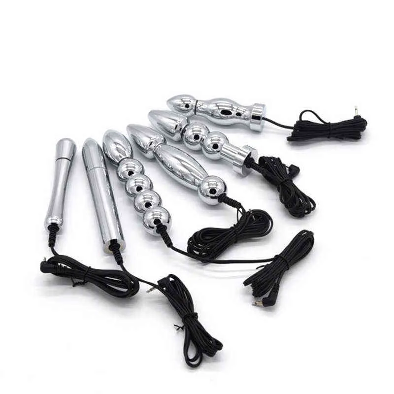 NXY Cockrings Jouets sexuels anaux 6 types de prise électrosex Stimulation e-Stim Accessoires électriques Massage électro-bipolaire vaginal de la prostate Jouets sexuels BDSM 1123 1124