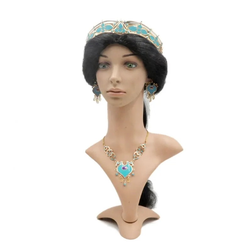 Kvinnor Jasmine Headband Örhängen Hängsmycke Smycken Set Klä upp Princess Kostym N84D