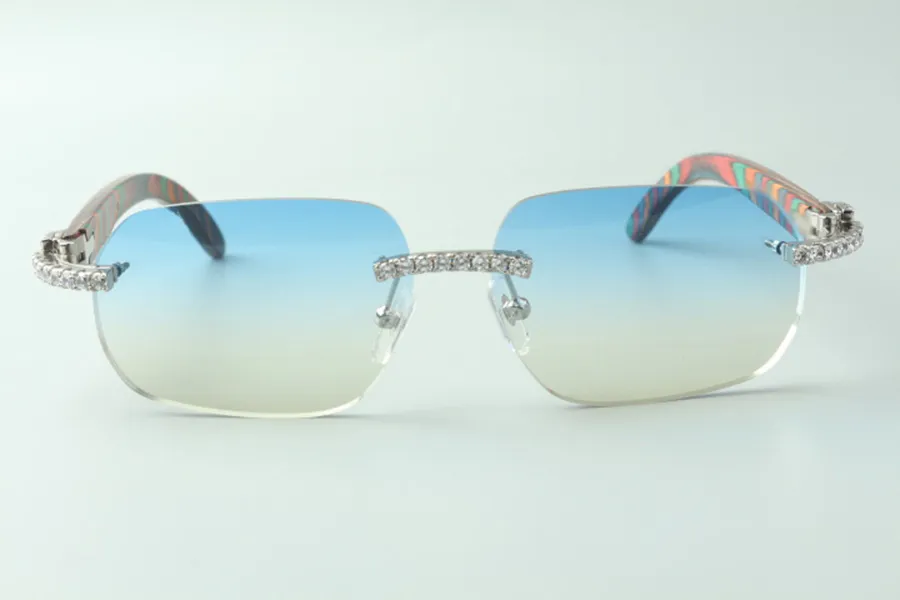Direct S Endless Diamond Sun Gafas 3524024 con lentes de diseñador de templos de madera de pavo real 18-135 mm164j
